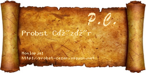 Probst Cézár névjegykártya